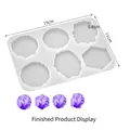 Stampo in silicone a 6 cavità per supporti cellulare e ciondoli a cuore in resina DIY - 6 Cavità Irregolare / Traslucido