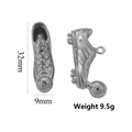 Silver 3D soccer shoe and football charm pendant in stainless steel, 32mm length - Football Shoes / Steel