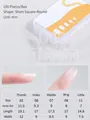 Japanese round square fake nails in size S, 100pcs box with thin seamless extension fit - Japanese Square Oval (Size S)