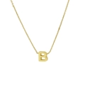 Minimalist 18k gold plated letter B pendant necklace with a polished finish - Letter B