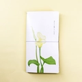 Minimalist TN notebook featuring Calla Lily illustration with a purple elastic band - Calla Lily