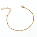 Polished 18K gold-plated stainless steel pearl chain with adjustable lobster clasp - Bracelet / 18K Gold