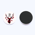 Christmas deer fridge magnets with Oh My Deer text and red black plaid deer silhouette - Plaid Oh My Deer