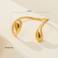 Minimalist 18k gold asymmetric open cuff bracelet with 63mm diameter and 30g weight - 63MM / Gold Style (JZ-B24602G)