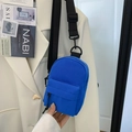 Mini nylon crossbody bag in royal blue with adjustable strap for sports and gym - Blue