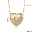 Collana cuore dorato con ciondolo zircone a stella e dettagli misura catena 45cm - Cuore in Zirconi con Incisione Stellare 1784 / Oro