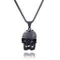 Vintage double-sided one-eyed skull stainless steel pendant on a sturdy box chain - One-Eyed Skull Pendant (No Chain) (E0403)