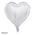 Metallic silver 18-inch heart-shaped foil balloon for wedding and festive decorations - Heart Silver
