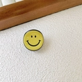 Mini yellow acetate hair clip with classic smiley face design for bangs and styling - Mustard Yellow