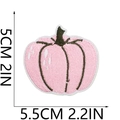 Detail of pink pumpkin embroidery patch with dimensions 5.5cm x 5cm for Halloween - No.25 (Large)