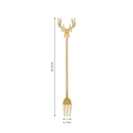 Forchetta da dessert in acciaio inox 304 dorato con elegante testa di alce, 20,5 cm - Forchetta Renna di Natale / Oro