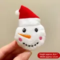Cute plush snowman brooch pin with red Santa hat and carrot nose, 8cm height decoration - Little Snowman