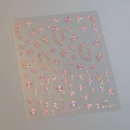 Autocollants ongles 3D gaufrés holographiques modèle M-892 avec motifs de fleurs en métal - Style Holographique Rose M-892