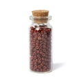 Perles de rocaille rondes 3mm brun rouge dans un petit flacon en verre avec bouchon - Brun