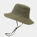 Detail of olive green sun hat with adjustable chin strap and side press studs - M (56-58cm) / Army Green