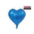 Metallic shiny blue 10 inch heart shaped foil balloon for party and wedding decor - 10-inch Heart Blue