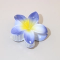 Purple and yellow plumeria flower hair claw clip with glossy pearlescent gradient finish - #3 Purple-Gradient / Bulk Packaging