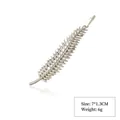 Silver alloy feather-shaped hair clip with detailed metallic texture, 7x1.3CM size - Style 13 Silver