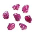 Deep rose red irregular acrylic beads with white sand textures for DIY jewelry making - Irregular 01 / 10 Pieces Pack / Purple