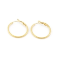 Minimalist twisted gold hoop earrings with polished metal texture and lever-back closure - 30*2mm Gold (KE99039-KFC)