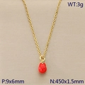 Collana in acciaio inossidabile dorato con ciondolo a forma di peperoncino rosso - Peperoncino Rosso (KN292127-Z)