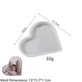 Detail showing heart-shaped silicone mold dimensions 13x11.7x1.1cm for resin DIY photo frame - Heart Ornament Style 1