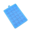 Blue 24-cavity silicone ice cube tray with lid and hanging hole for baby food - Light Blue (With Lid)