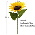 Lifelike single sunflower 56cm long with 15cm yellow flower head for home decor - A3/2 Single Sunflower (56cm)