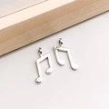 Ciondoli a forma di nota musicale in argento per la creazione di collane e bracciali fai-da-te - 1 pezzo Nota Musicale Argento Antico 8*19mm - 0,6g