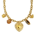 18K gold-plated O-chain necklace featuring hollow heart, butterfly, and bee charms - O-chain Hollow Heart Pendant Style / Gold