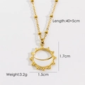 Tableau des tailles détaillé pour collier pendentif soleil en acier inoxydable doré - Lune en Nacre Blanche