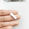 Minimalist 2cm rectangular silver metal crocodile hair clip in polished finish - 2.0cm Silver Square Clip