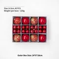 40pcs red Christmas ball ornaments set with matte and glitter finishes in white box - Ansx612 (red) 40-pack