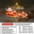 Christmas reindeer and Santa static window decal size chart for festive glass decoration - Santa Sleigh Style / Small (45x30cm)