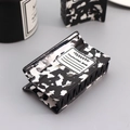 Pince à cheveux rectangulaire avec motif marbre noir et blanc et imprimé livre - Marbre Noir et Blanc