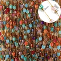 Colorful crystal bead chain with gold metal links for DIY necklaces and bracelets - Multi-color Round Beads (1)