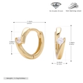 Detail von vergoldeten S925 Sterlingsilber Creolen mit Blitz-Design und 5A Zirkonia - 925 Silber Gelbgold beschichtet