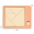 Pink framed wooden puzzle challenge with beige pieces, measuring 11cm by 14cm - Model C
