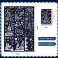 Blue and white Christmas window stickers set with 9 sheets featuring snowflakes and reindeer - SK2345-Sleigh and Gifts / White