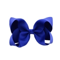 Handmade 4-inch blue grosgrain ribbon bow hair clip for children and girls - Blue (#15)