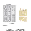 Ostern Schloss Haus Silikonform für DIY Kerzenhalter mit Herz und Stern Motiven - Hauspaneel Nr. 2