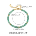 Bracciale artigianale con perline in pietra verde naturale e chiusura placcata oro 18k - Verde (KB0696-2)