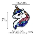 Hand-sewn colorful sequin unicorn patch for DIY clothing decor, 17.5x24cm size - Rainbow Unicorn