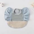 Waterproof baby bib with frill sleeves and pocket in grey blue and khaki colorway - Wings - Light Green And Light Blue / One Size