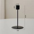 Minimalist matte black metal candlestick holder 16cm height with 9cm base diameter - Black Pillar-Short / Black
