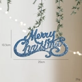 20cm Blue Glitter Merry Christmas Hanging Sign Ornament for Festive Tree Decoration - Sequined Letter Sign / Blue