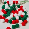 Christmas DIY pom-poms in red, green, and white, 3cm diameter pack of 40 pieces - Red Mix (3cm, 40pcs/pack)