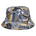 Gorro de pescador gris con estampado de graffiti de baloncesto amarillo - M / Graffiti de baloncesto gris amarillo