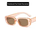 Lunettes de soleil carrées enfant avec monture thé transparente et verres bruns - Monture Thé Transparente Verres Thé
