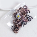 Kids elastic hair bands set in assorted earth tones within a clear storage bag - 2cm Ribbed Milk Coffee Colors